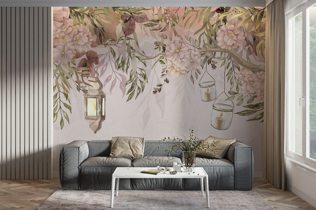 Lantern among hanging branches — interior 3