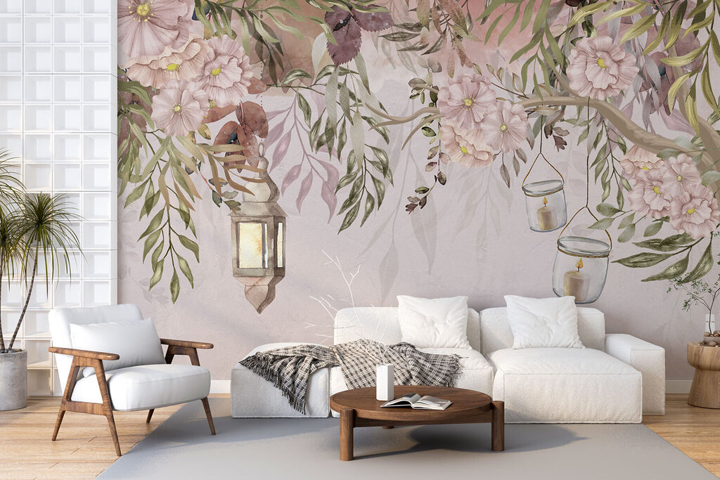 Lantern among hanging branches — interior 4