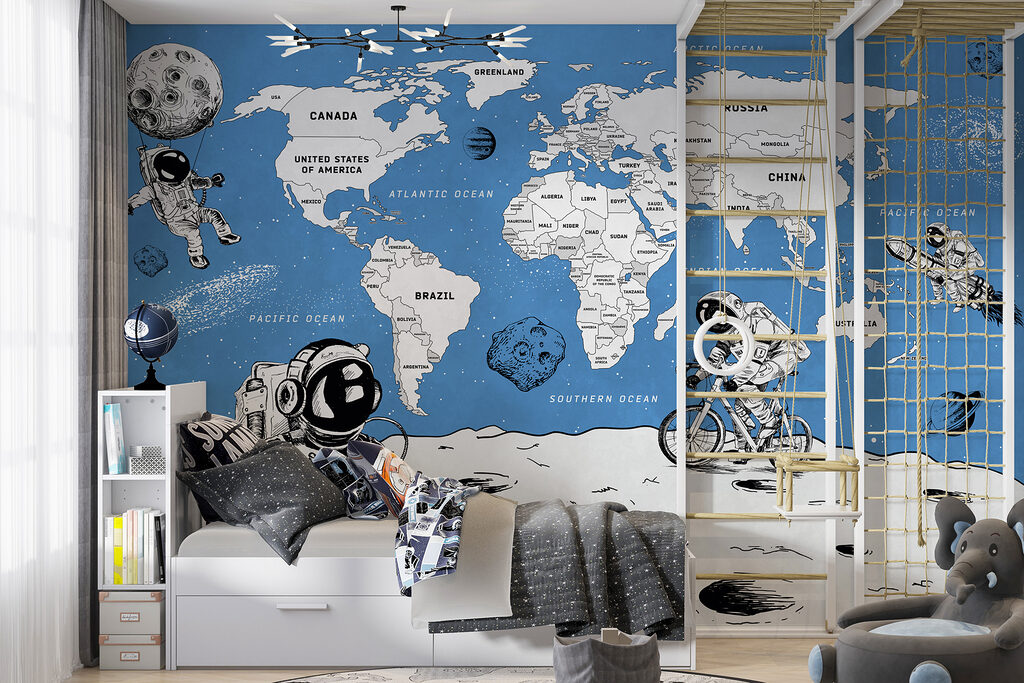 Moon Explorers Map in an interior