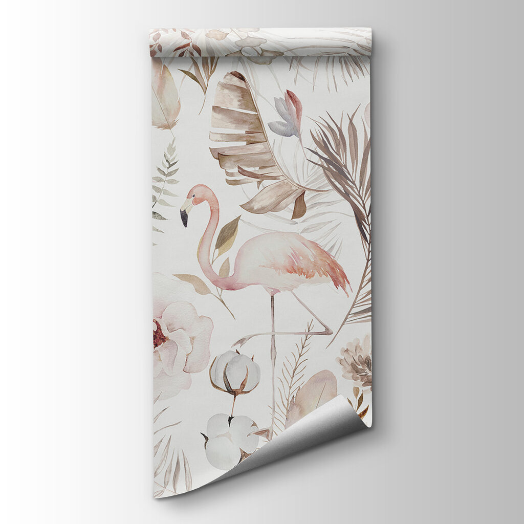 Flamingos among flowers — product view