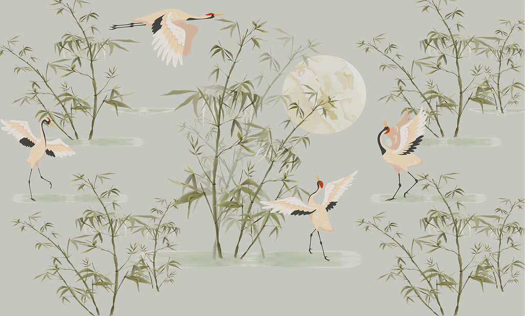 Cranes in Bamboo — full design