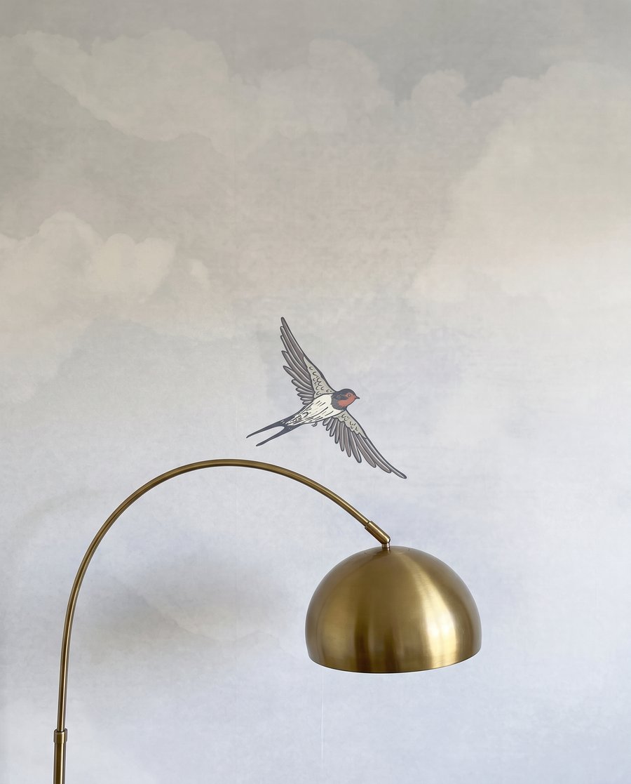 Birds through soft clouds — detail