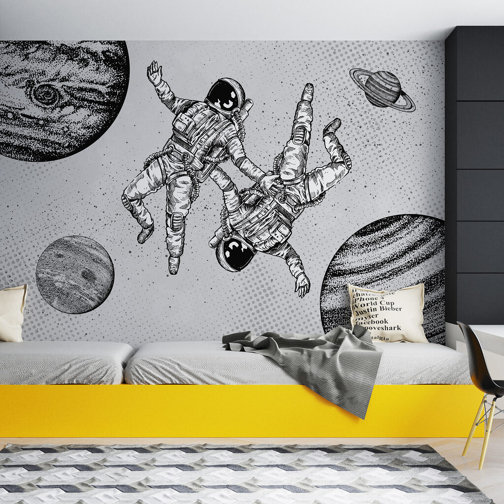 Two astronauts floating — interior 2