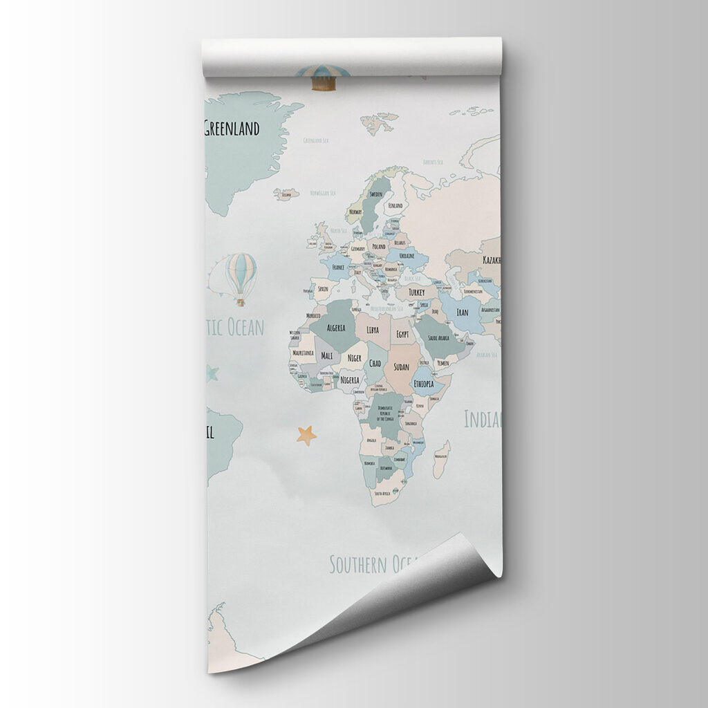World map with whales — product view