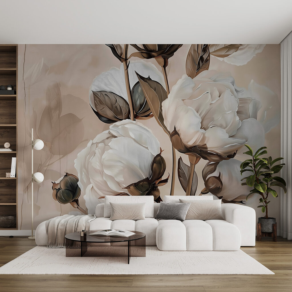 White flowers, brown stems — interior 1