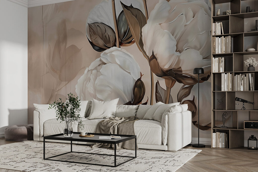 White flowers, brown stems — interior 2