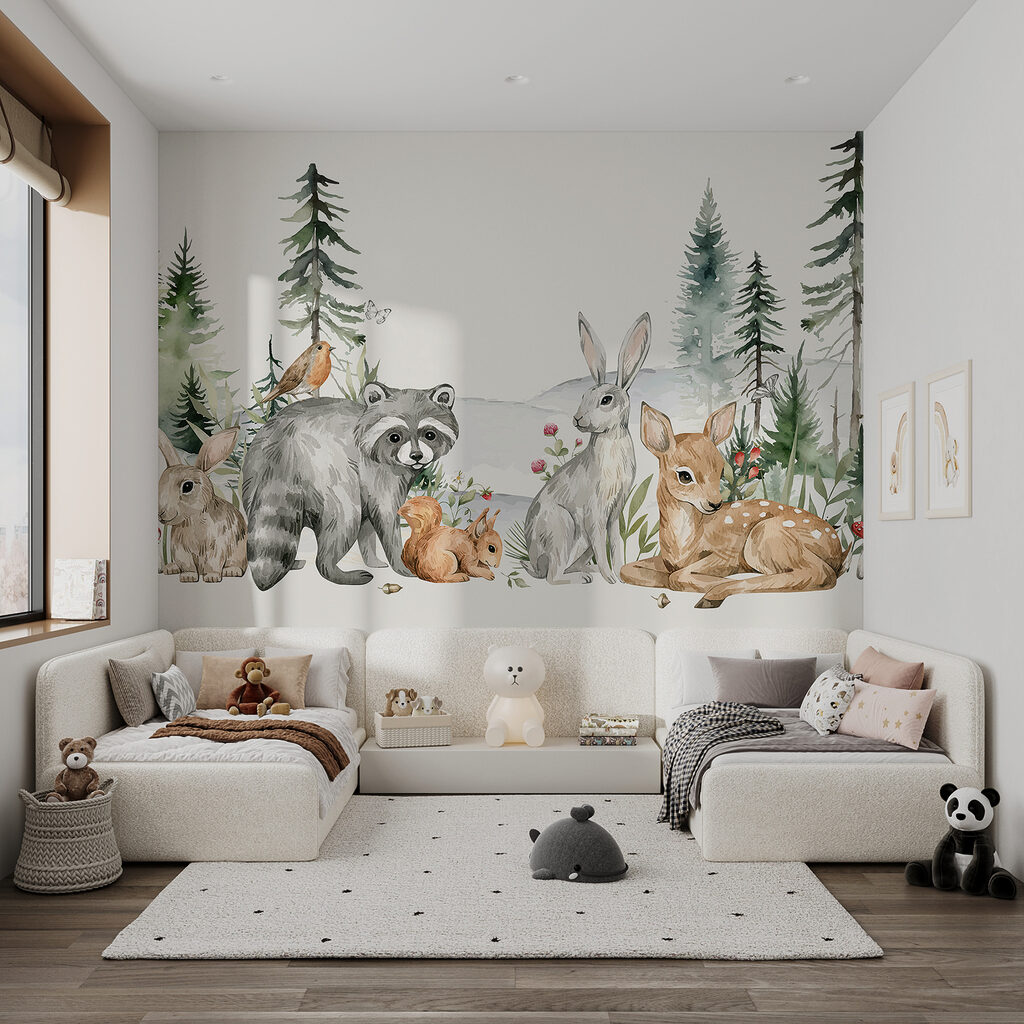 Woodland animals among pines — interior 4