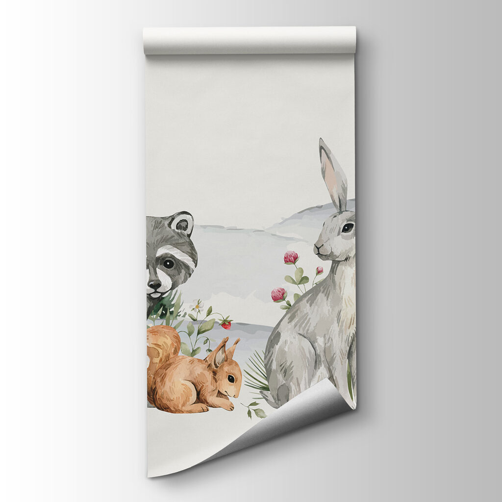 Woodland animals among pines — product view