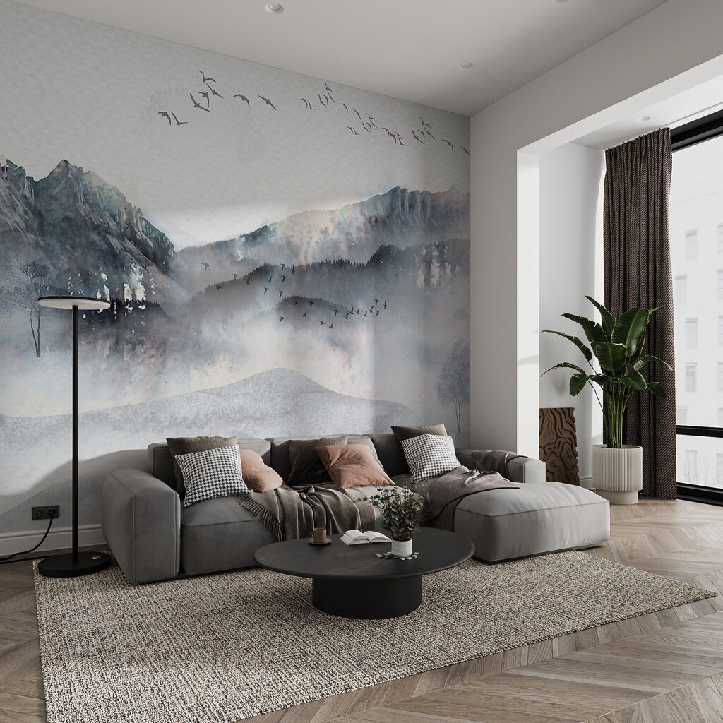 Boat in misty hills — interior 2
