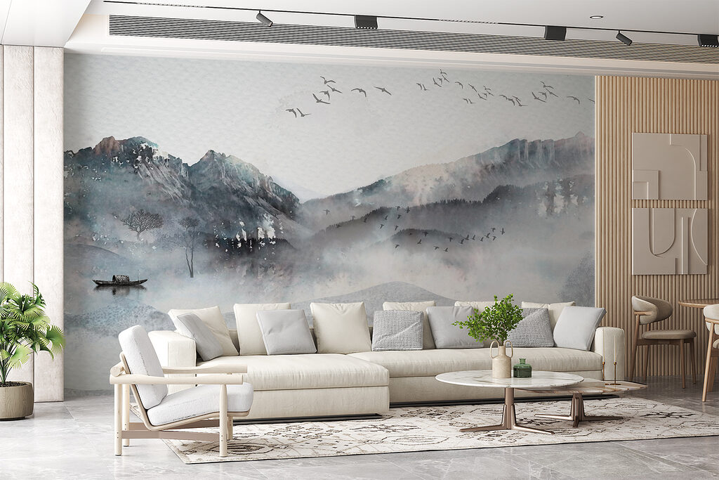 Boat in misty hills — interior 3