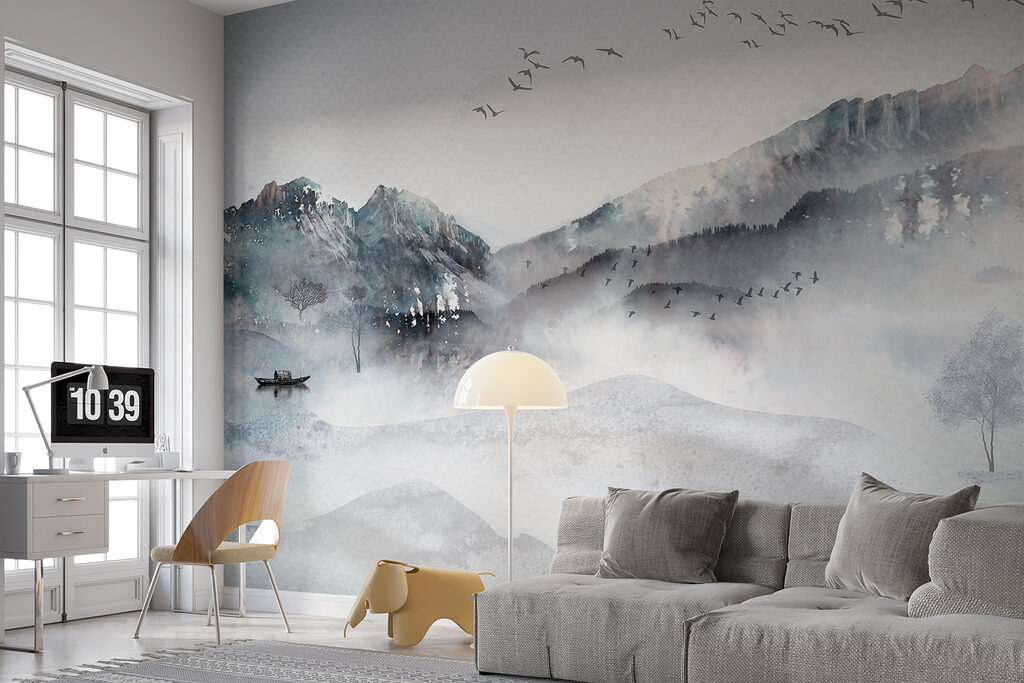 Boat in misty hills — interior 4