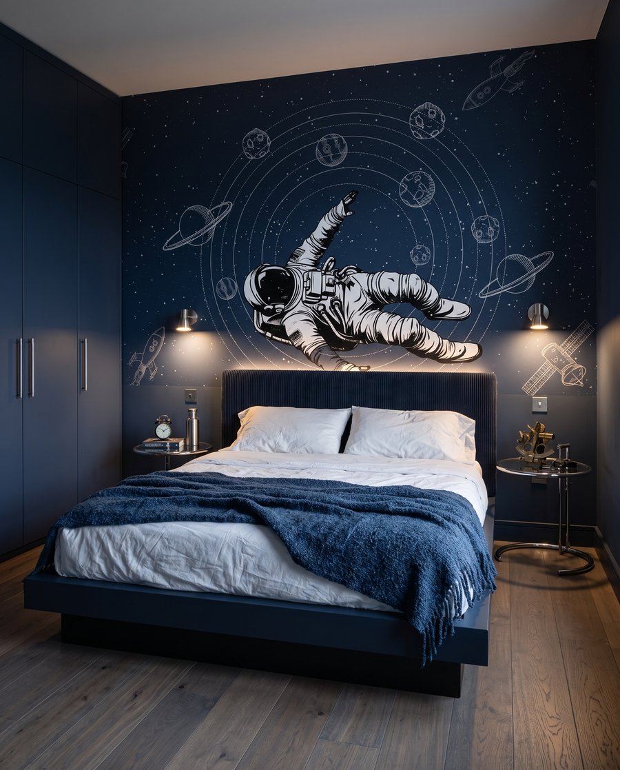 Astronaut among planet orbits — interior 2