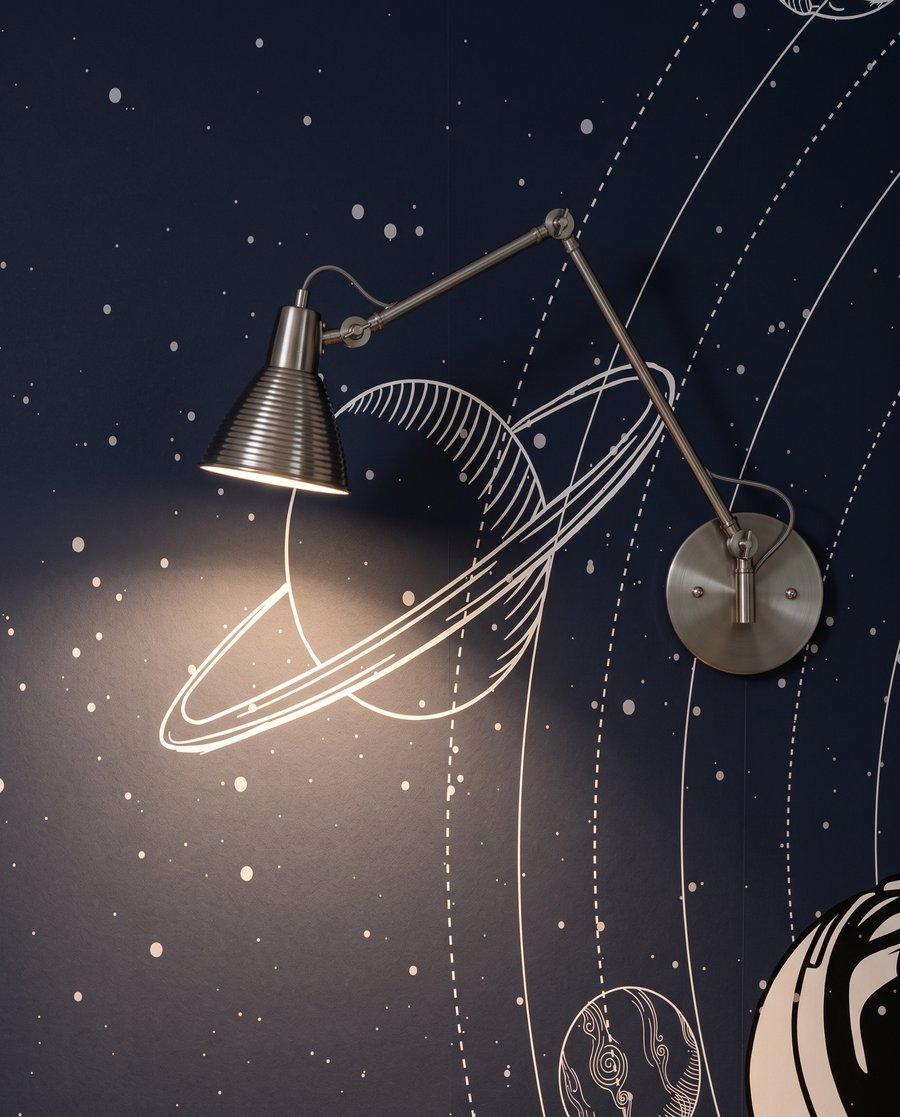 Astronaut among planet orbits — detail