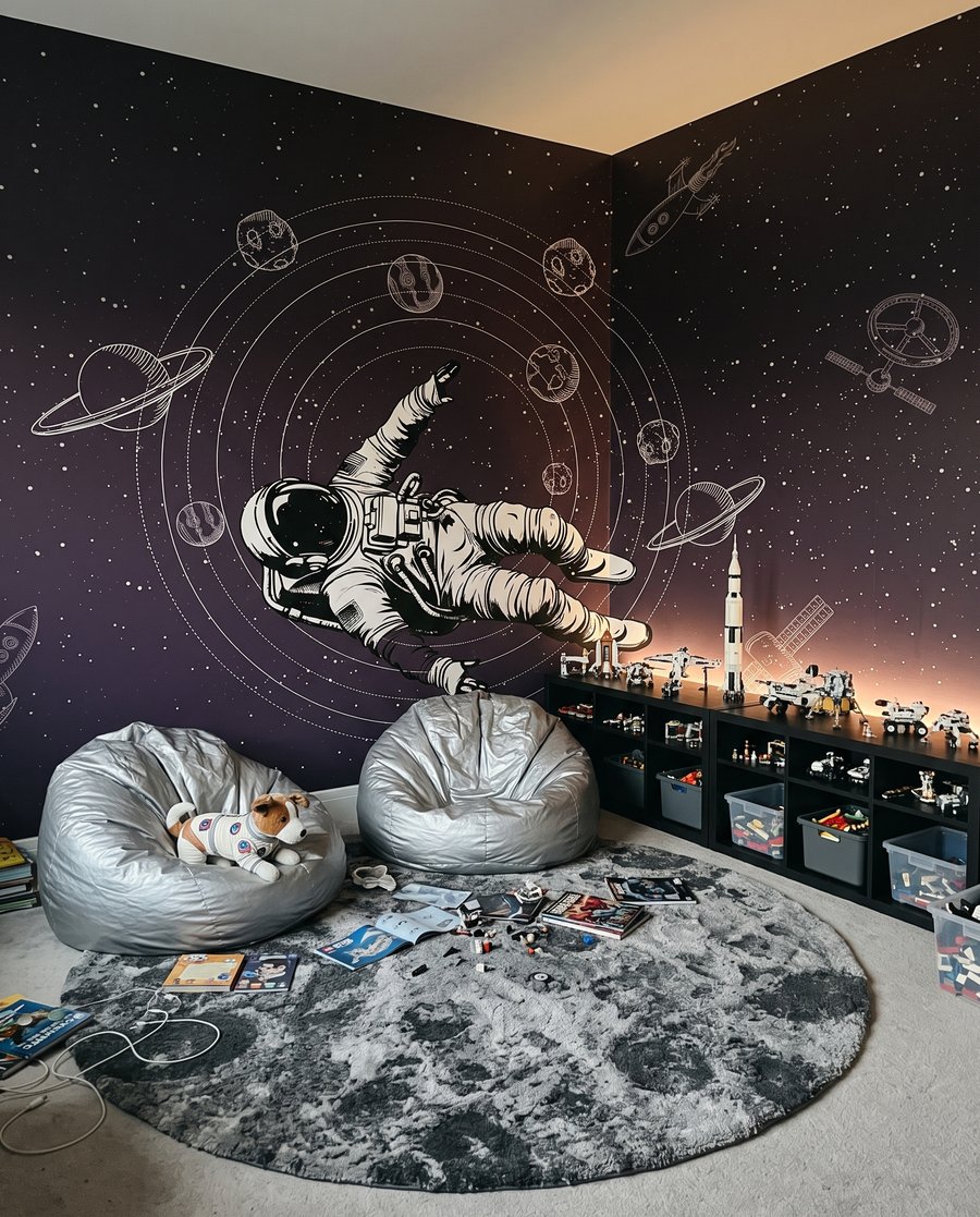 Astronaut in Orbit in an interior
