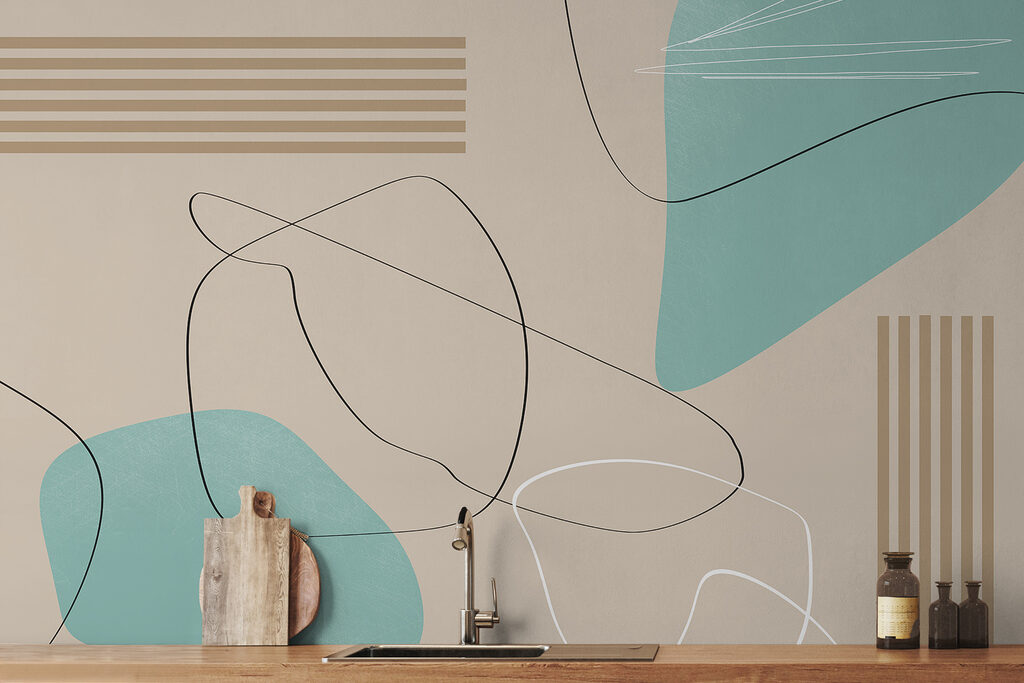 Lines Meet Colour in an interior