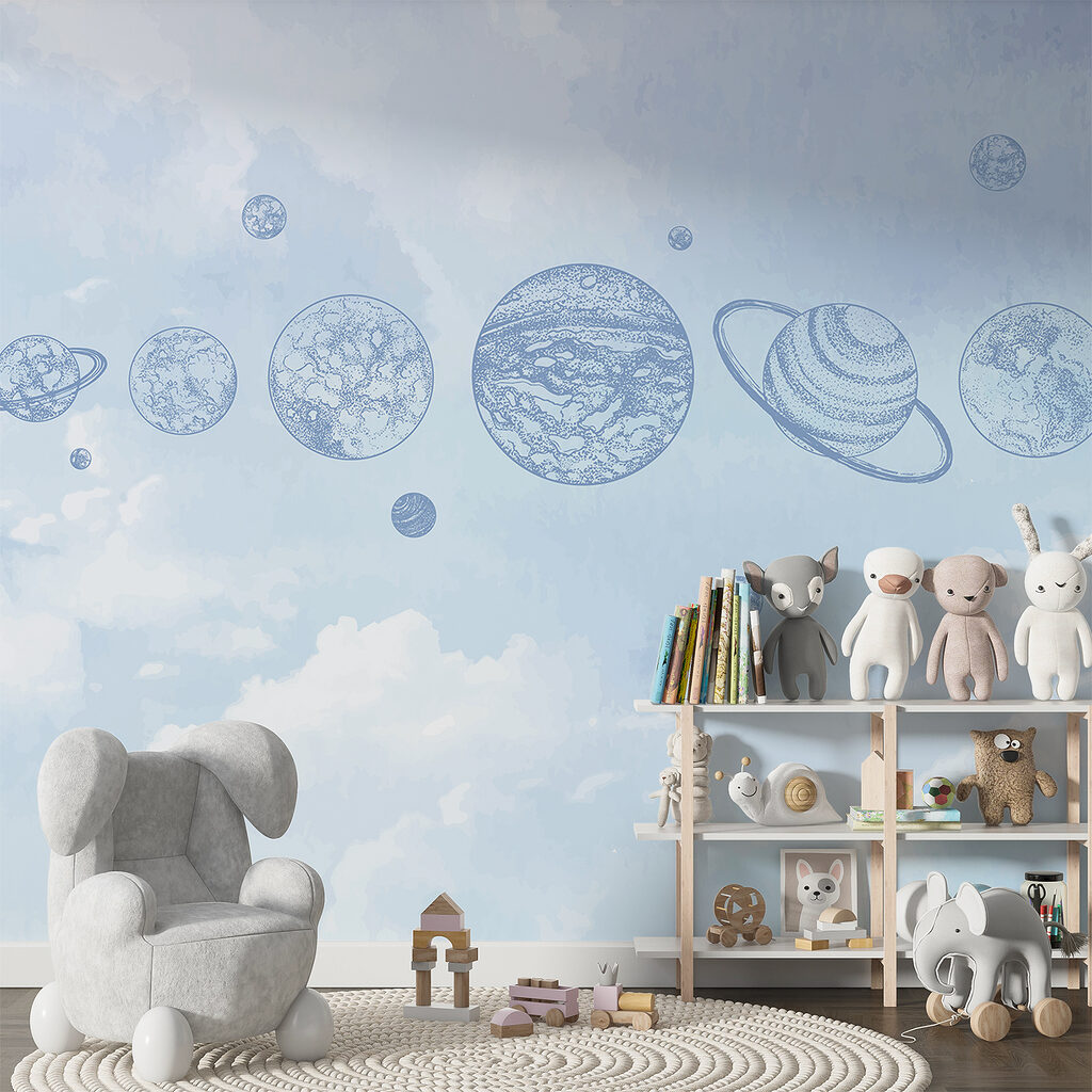 Planets above blue clouds — interior 3