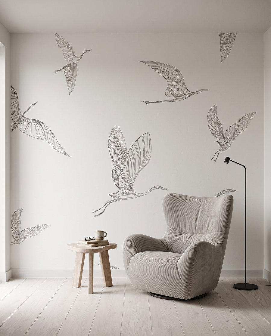 Bird Flight Sketches in an interior