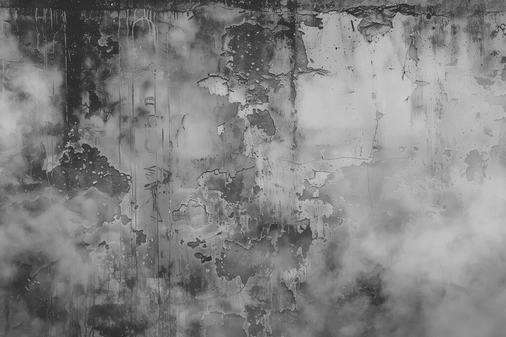Weathered dark grey paint — full design