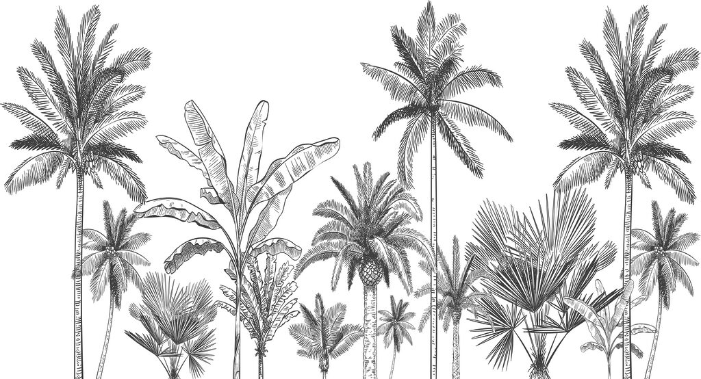 Palm Grove Etching — full design