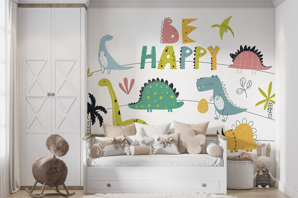 Cheerful dinosaurs with letters — interior 1
