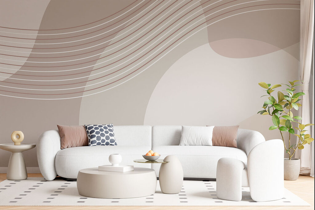 Wavy lines over shapes — interior 1