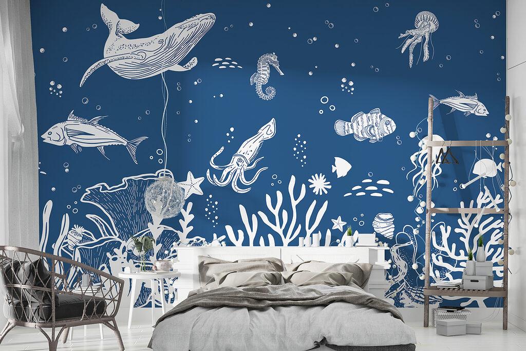 Ocean Life in Chalk in an interior