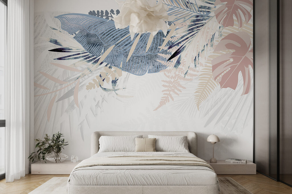 Pastel leaves fan out — interior 1