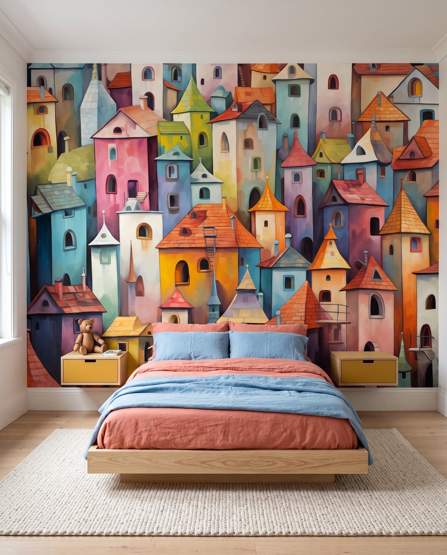 Little Colourful Town in an interior