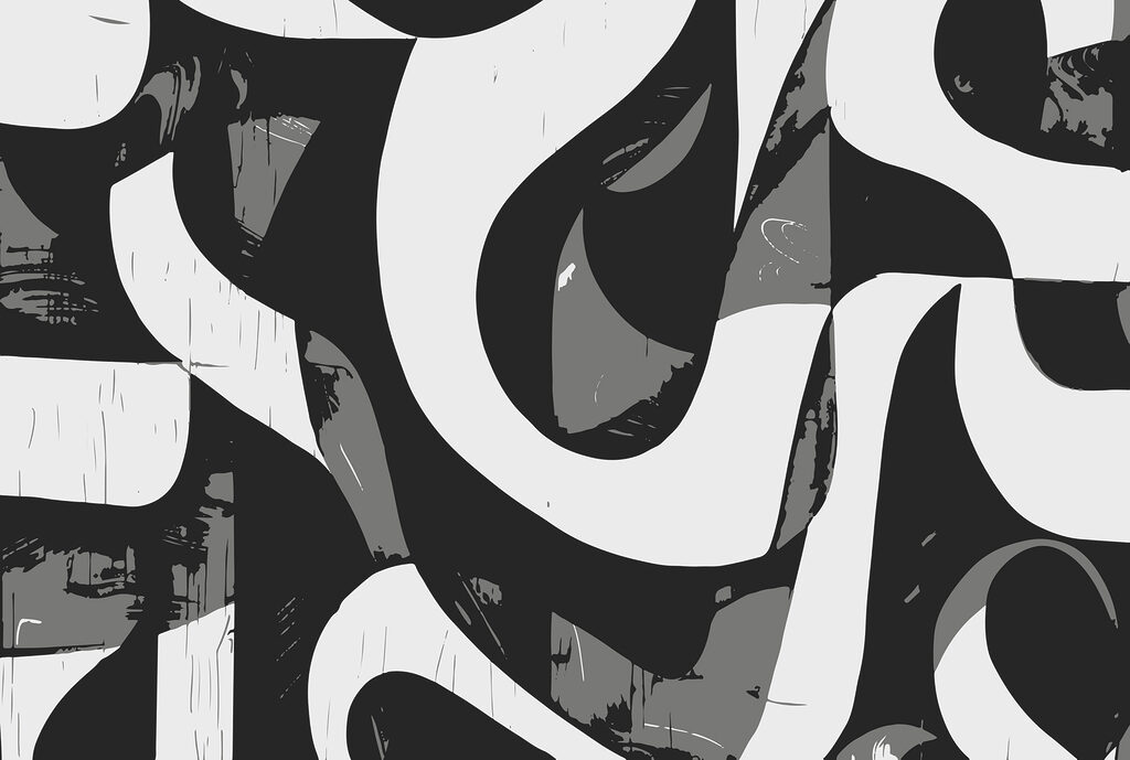 Bold black and white — full design