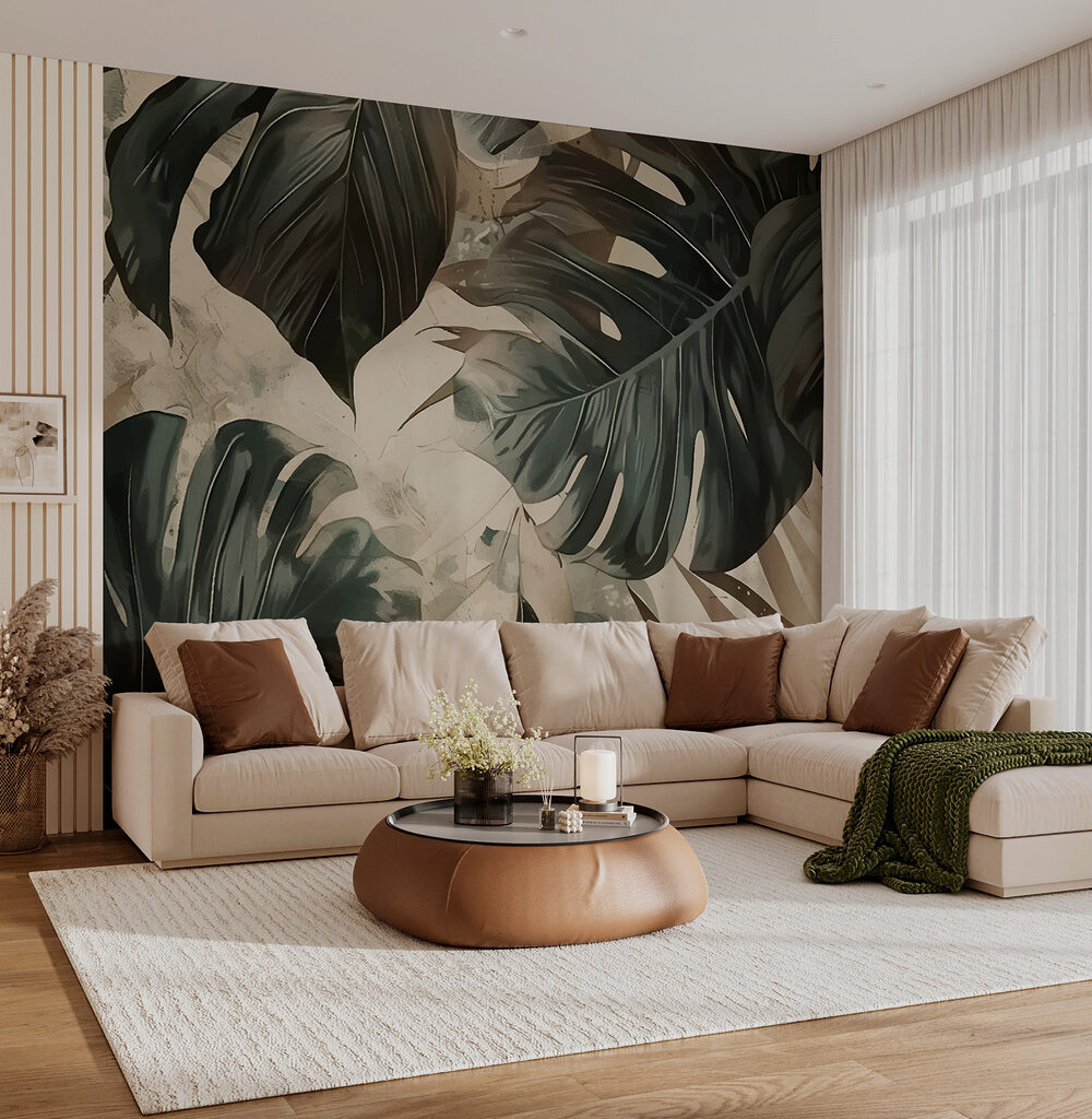 Large leaves in brushstrokes — interior 1
