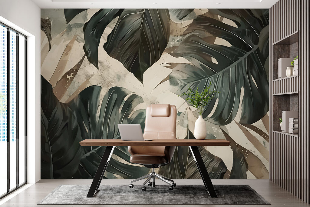 Large leaves in brushstrokes — interior 3