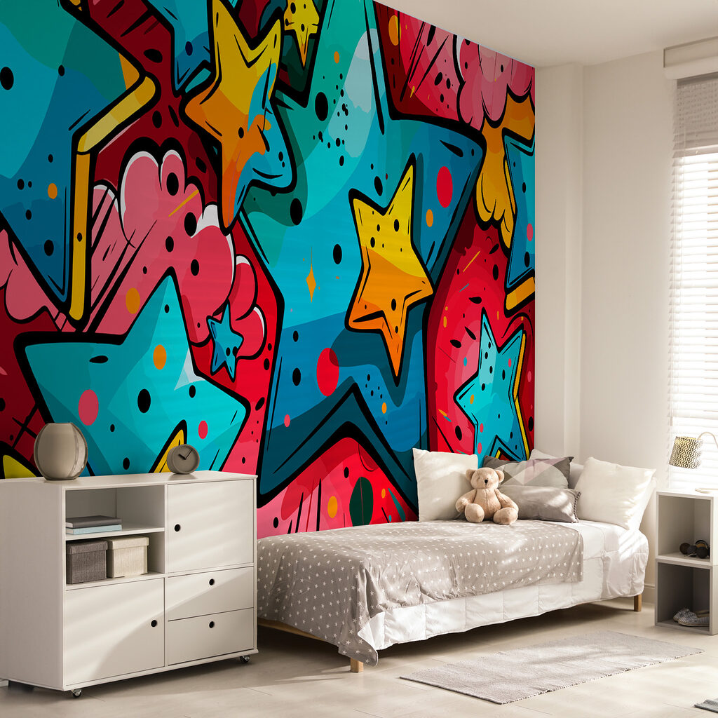 Colourful stars like graffiti — interior 2