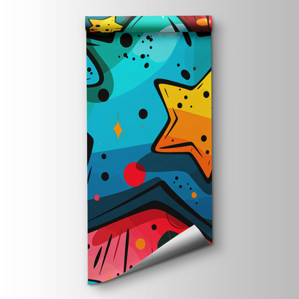 Colourful stars like graffiti — product view