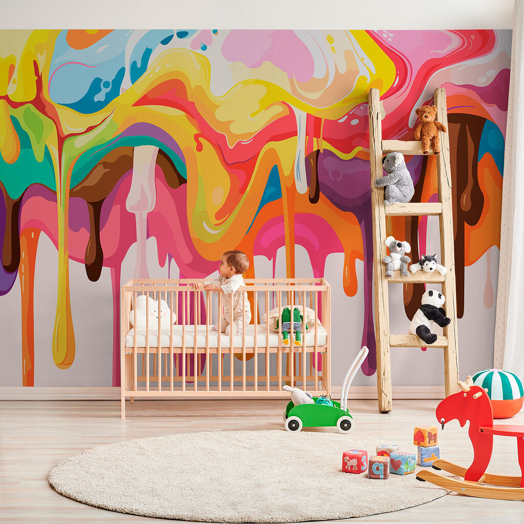 Colourful paint drips down — interior 3