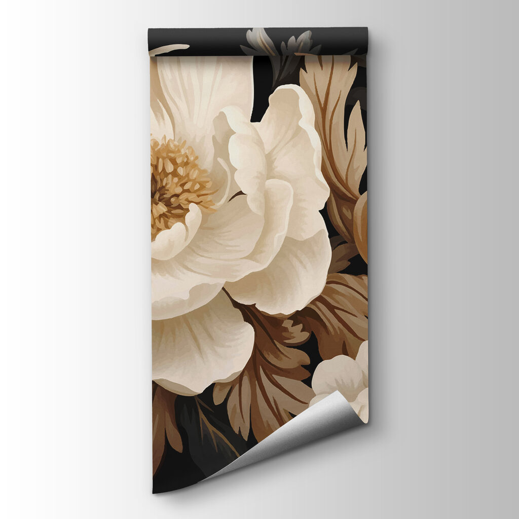 Cream peonies on black — product view