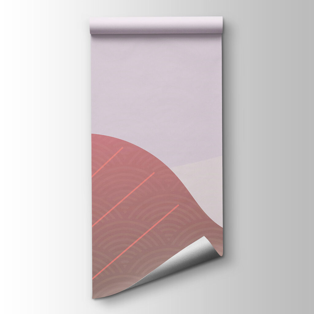 Cranes above pastel trees — product view