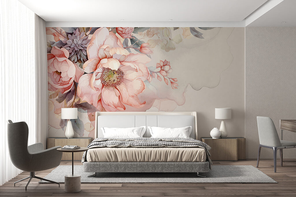Watercolour Rose Arrangement in an interior