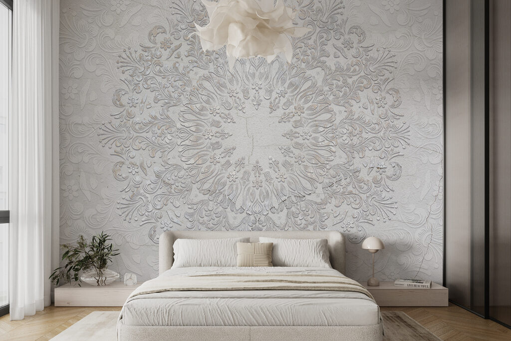 Round white ornament — interior 1
