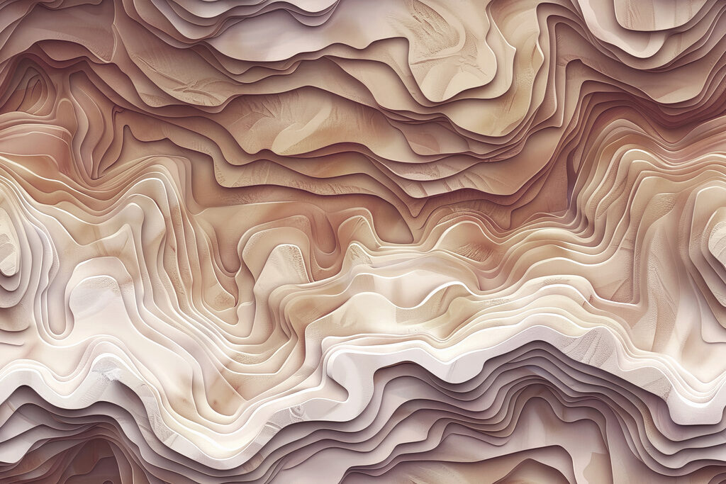 Wavy layers in relief — full design