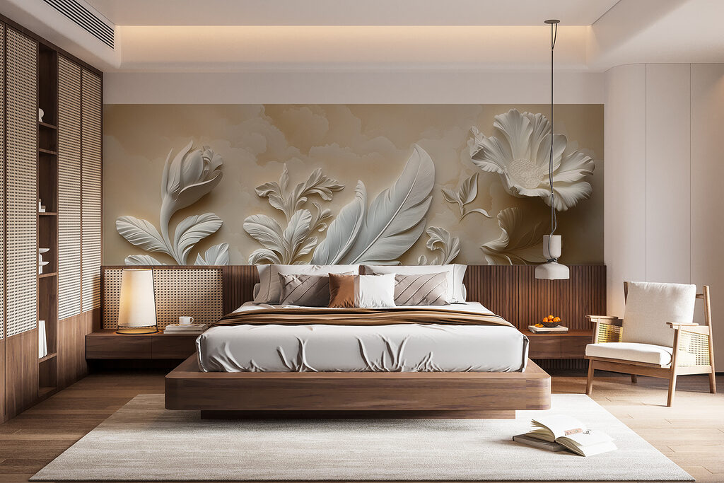 Diagonal branch, round blooms — interior 2