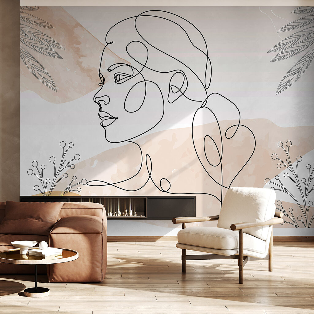 Woman’s profile in lines — interior 1