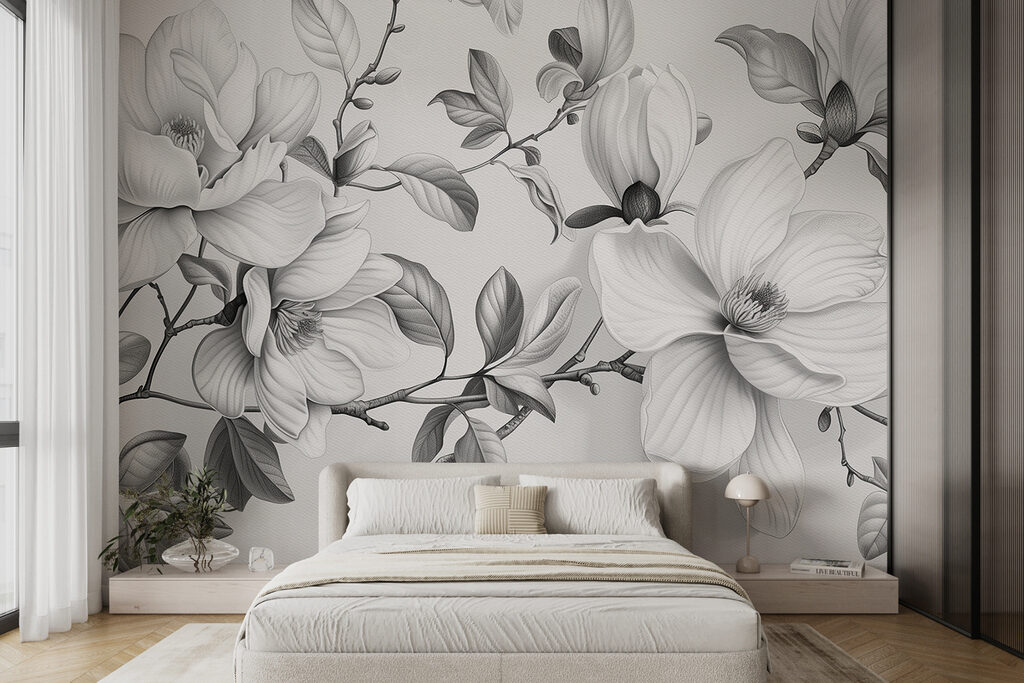 Magnolia branches in pencil — interior 2