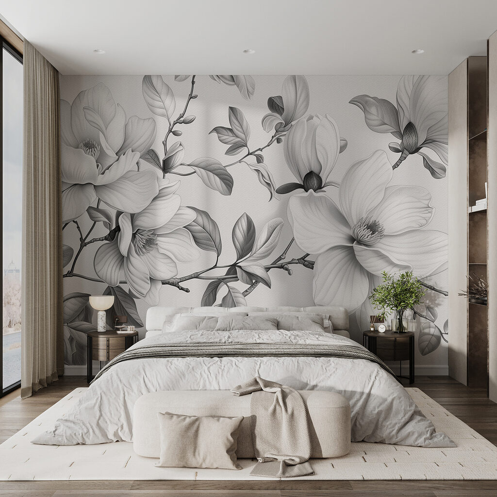 Magnolia branches in pencil — interior 3