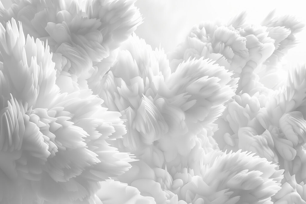 Pointed white flower layers — full design