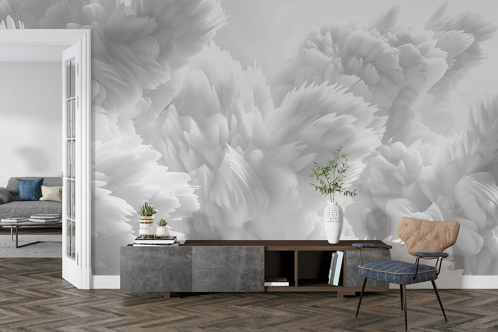 Pointed white flower layers — interior 5