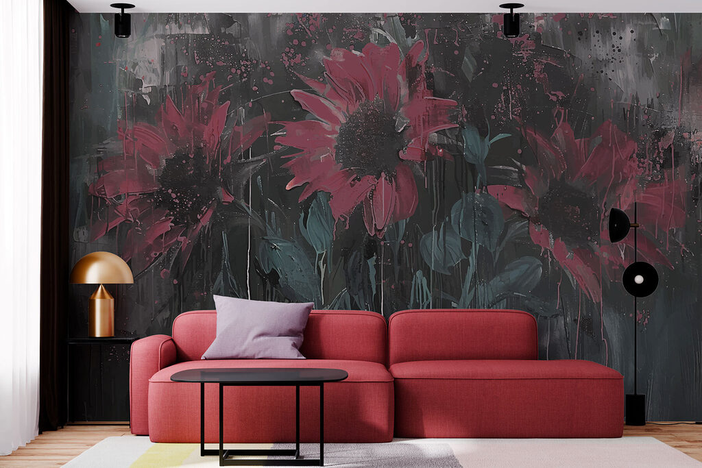 Painted Blooms After Dark in an interior