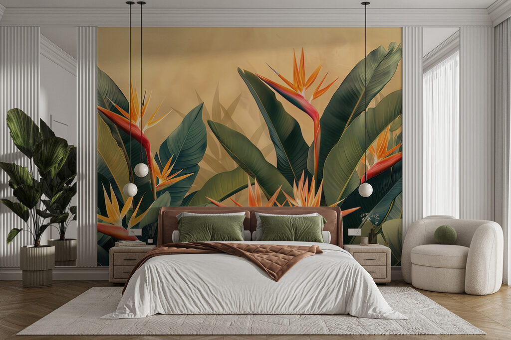 Birds of Paradise in an interior