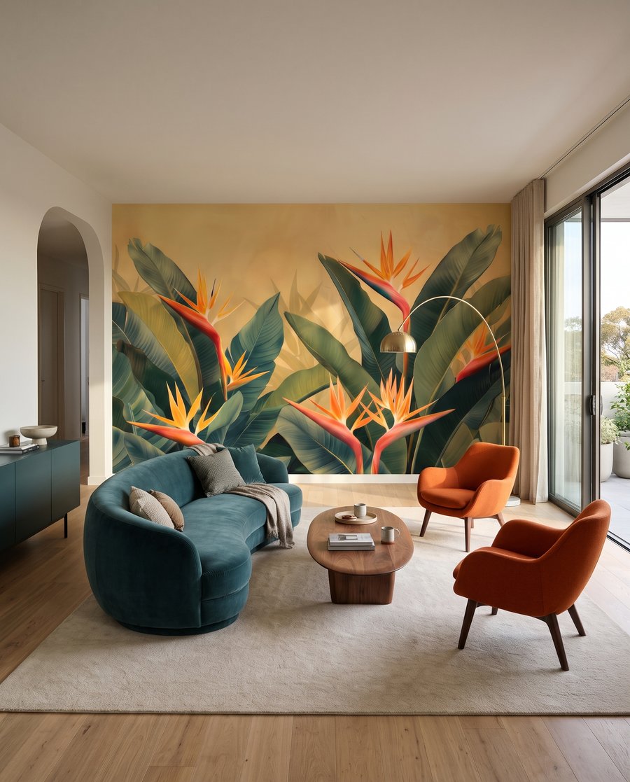 Birds of Paradise in an interior