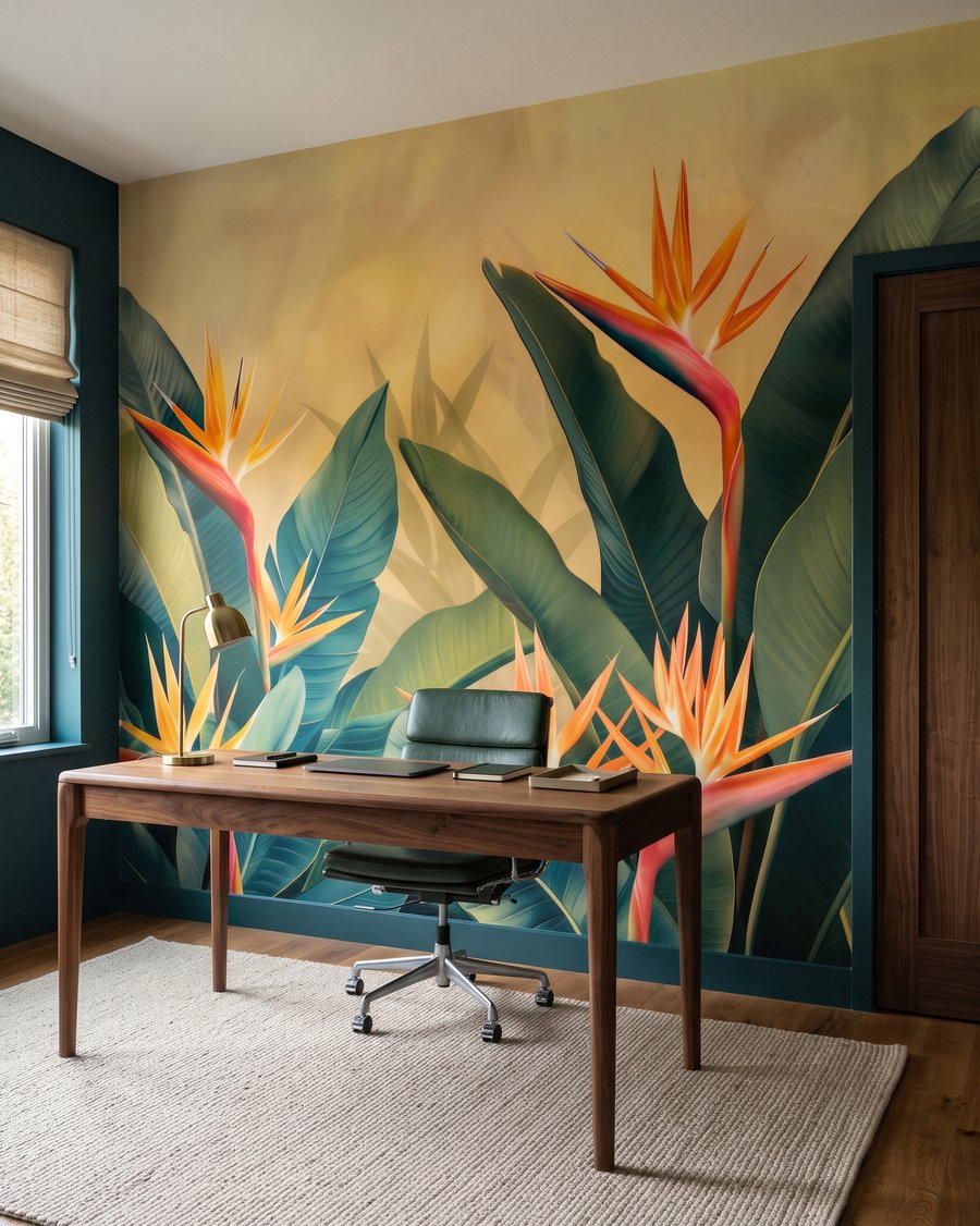 Birds of Paradise in an interior