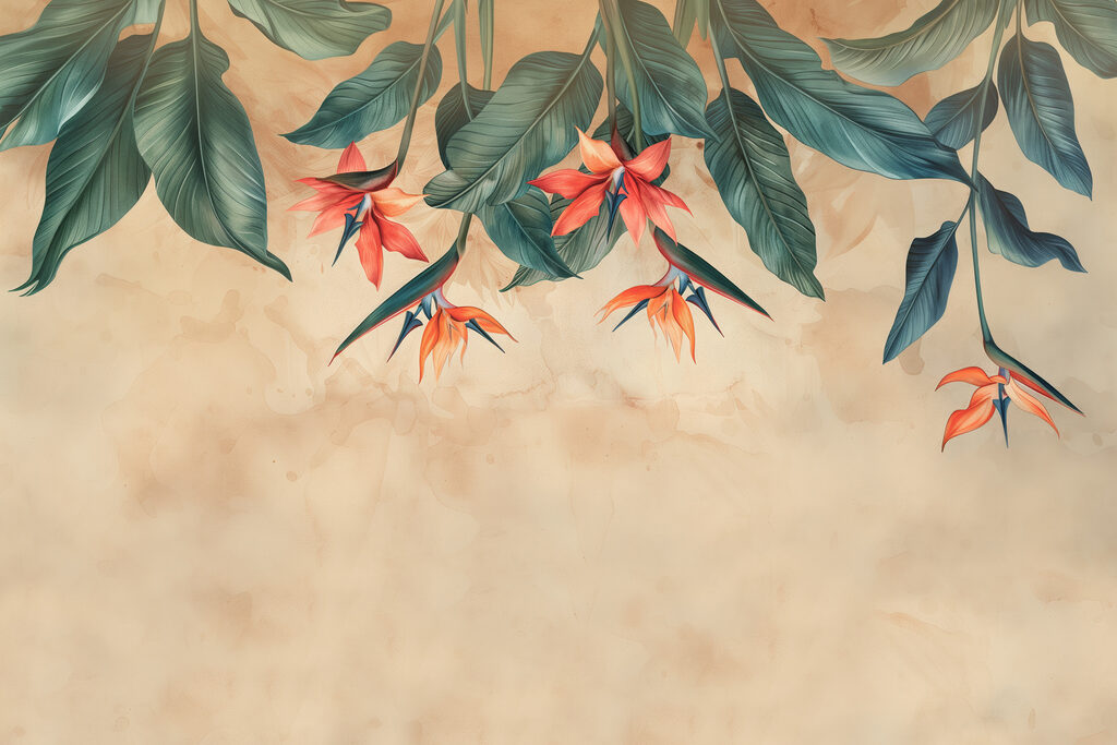 Paradise flowers hanging down — full design